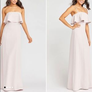 Show me your mumu Monaco ruffle gown with straps!